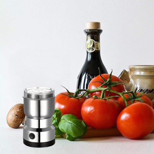 HOUZY Stainless Steel Nima Multifunctional Grinder Smash Machine Coffee Beans Electric Grinder and Coffee Maker Household Electric Mixer Grinder, Silver