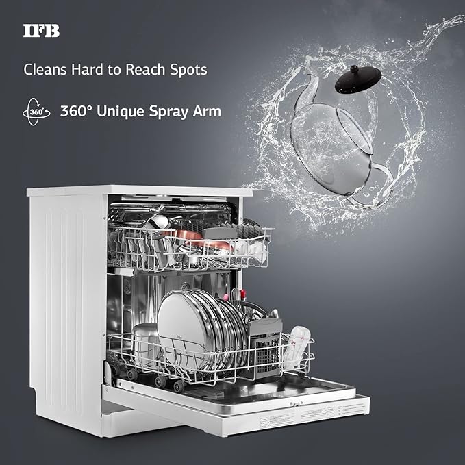 IFB 12 Place Settings Hot water wash Free Standing Dishwasher Neptune
