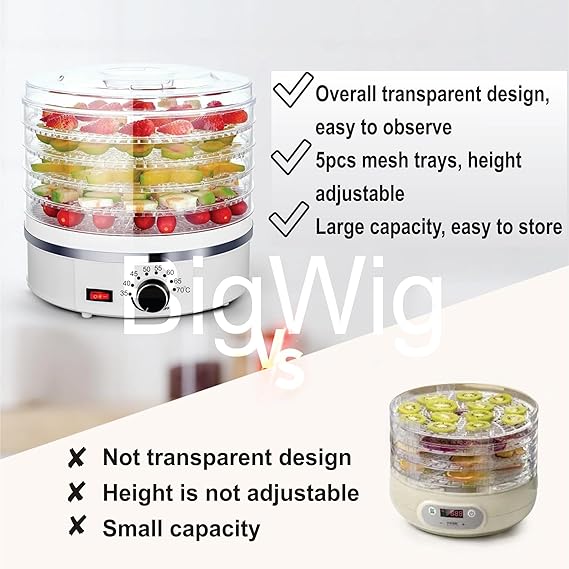 BigWig Food Dehydrator Machine, Snacks Food Dryer, Fruit Vegetable Food Jerky Spice,Meat Drying Machine