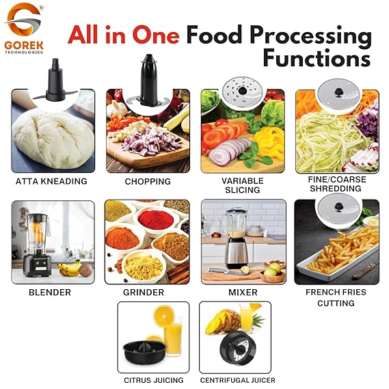 Gorek Technologies Gorek Food Processor Gt-Fp101 Mixer Grinder