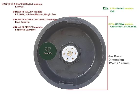 QemiQ Chutney (Small) Jar- for-Bajaj Models- FX9, Fits Croma Models- CRAK1034, CRAK1035