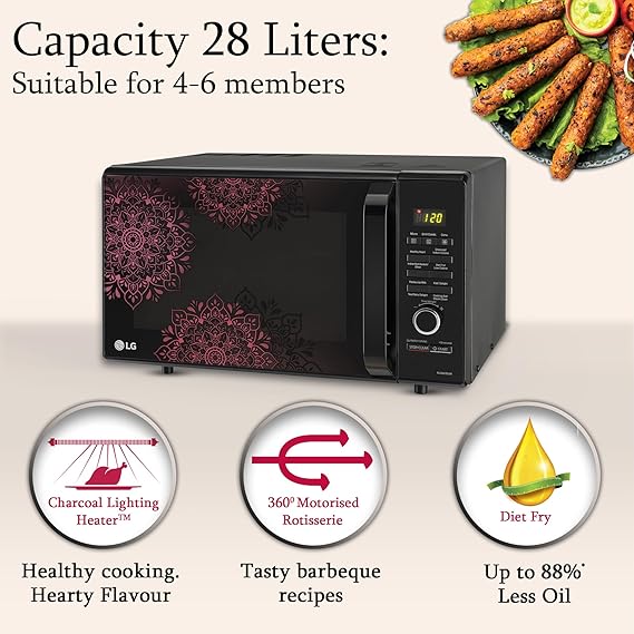 LG 28 L Charcoal Convection Healthy Microwave Oven