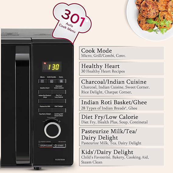 LG 28 L Charcoal Convection Healthy Microwave Oven