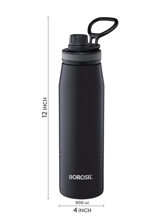 Borosil - Stainless Steel Hydra Gosports, Vacuum Insulated Flask Water Bottle