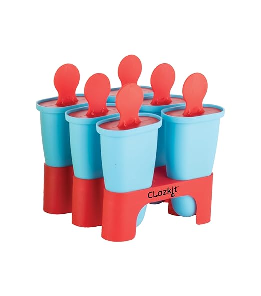 Clazkit Set of 6 Plastic Reusable Ice Pop Makers