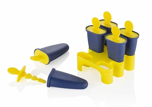 Clazkit Set of 6 Plastic Reusable Ice Pop Makers