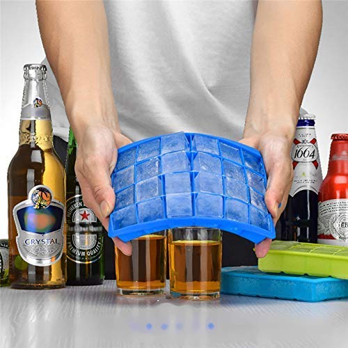 Clazkit Silicone Ice Cube Trays 2 Pack - 24 Cavity Per Ice Tray
