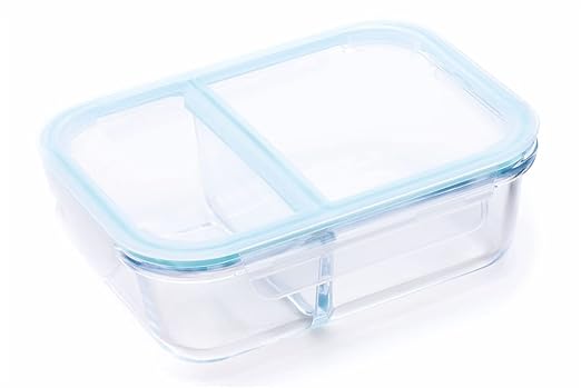 SignoraWare Slim High Microwave Safe Office Two Compartment Lunch Box Set