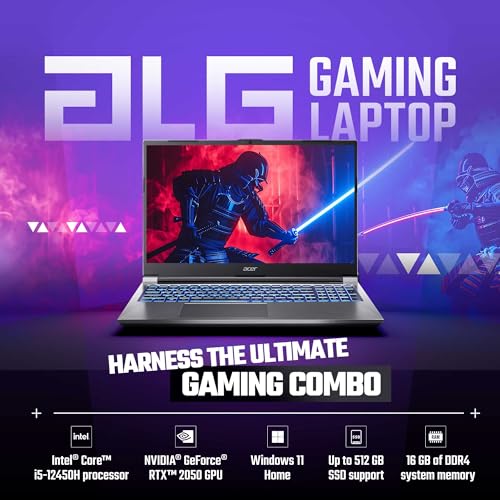 Acer ALG 12th Gen Intel Core i5 Gaming Laptop (16GB RAM/512GB SSD/4GB RTX 2050 Graphics/60Hz/Win11Home/Wifi 6)