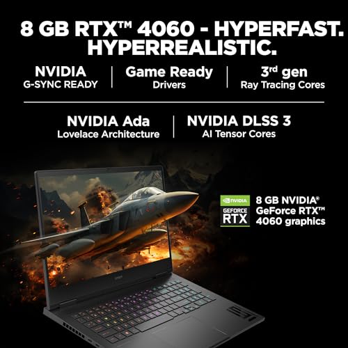 HP OMEN Gaming Laptop 13th Gen Intel Core i7-13700HX (8GB RTX 4060 GPU, 16.1-inch (40.9 cm), FHD, IPS, 165Hz, 300 nits, 16GB DDR5, 1TB SSD, RGB Backlit KB, B&O)