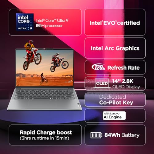 Lenovo IdeaPad Pro 5 Intel Evo Core Ultra 9 185H 2.8K-OLED 400Nits 120Hz Laptop (32GB/1TB SSD/Win11/MSO 21/FHD+IR Camera)