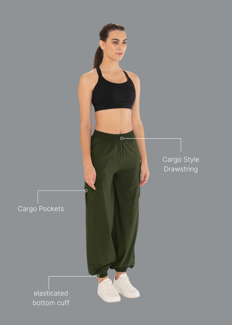 STRCH Nylon Women Strideflex Joggers - Dark Moss Green