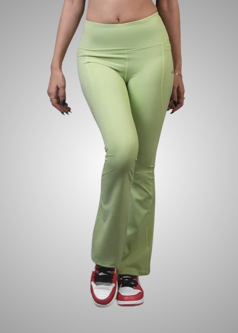 STRCH Nylon Women Slim Fit Bootcut Active Leggings - Mint