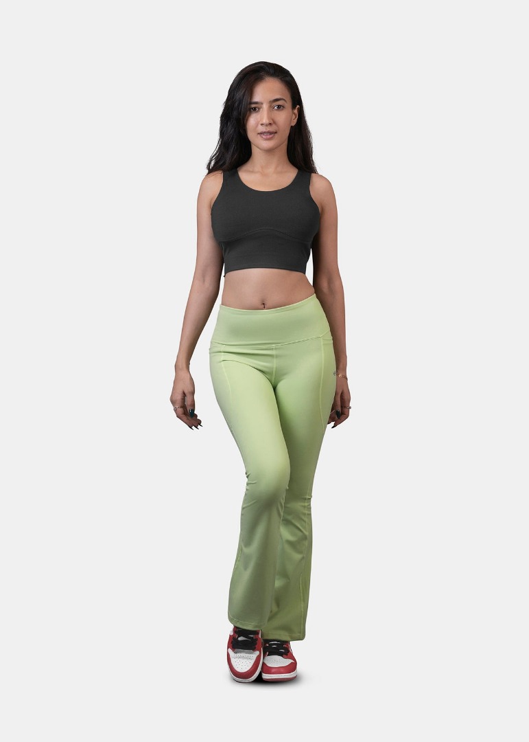 STRCH Nylon Women Slim Fit Bootcut Active Leggings - Mint