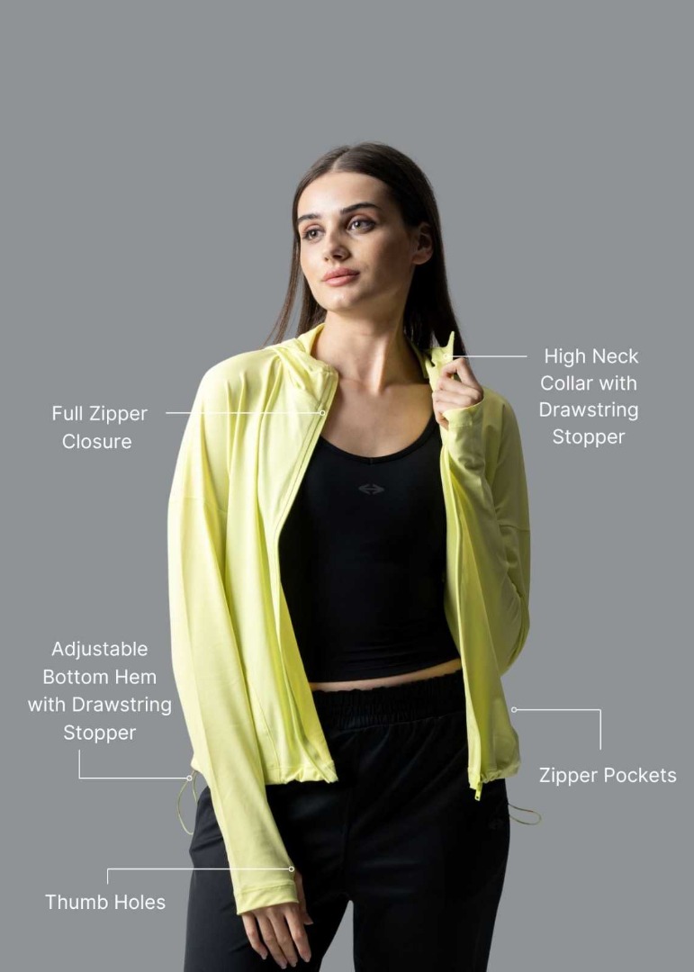 STRCH Zip Flex Jacket - Bright Neon Yellow