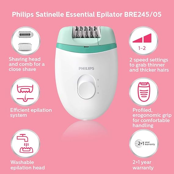 Philips BRE245/00 Corded Compact Epilator & Shaver