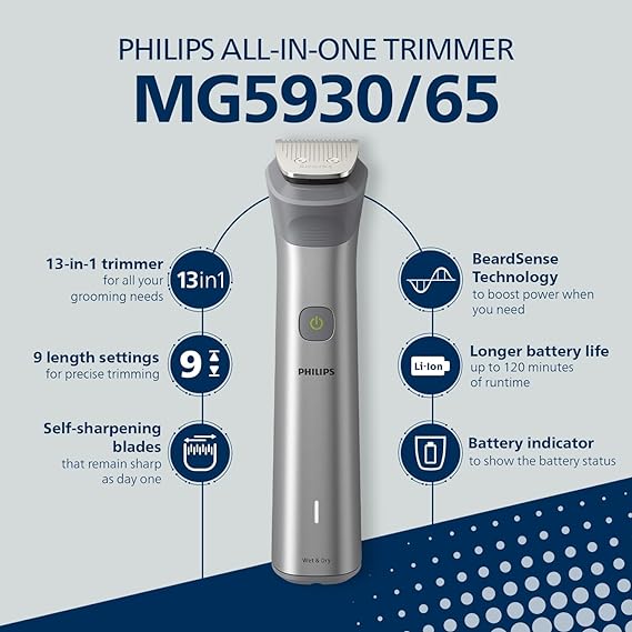 Philips New All in One Trimmer 13-in-1 Rechargeable Cordless Grooming Kit