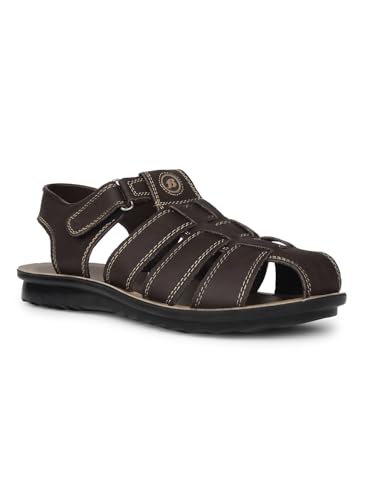 Bata Mens PU Synthetic Outdoor Sandal, Brown