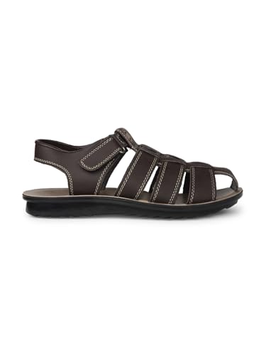Bata Mens PU Synthetic Outdoor Sandal, Brown