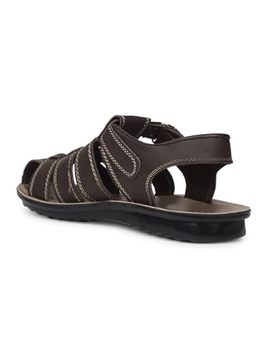 Bata Mens PU Synthetic Outdoor Sandal, Brown