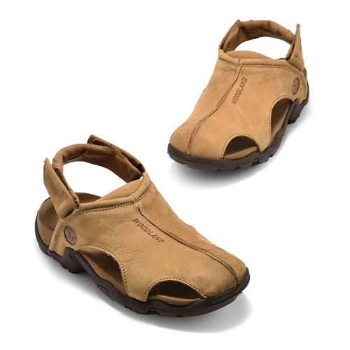 Woodland Mens Leather Sandal, Camel