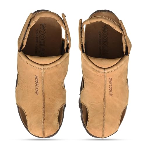 Woodland Mens Leather Sandal, Camel