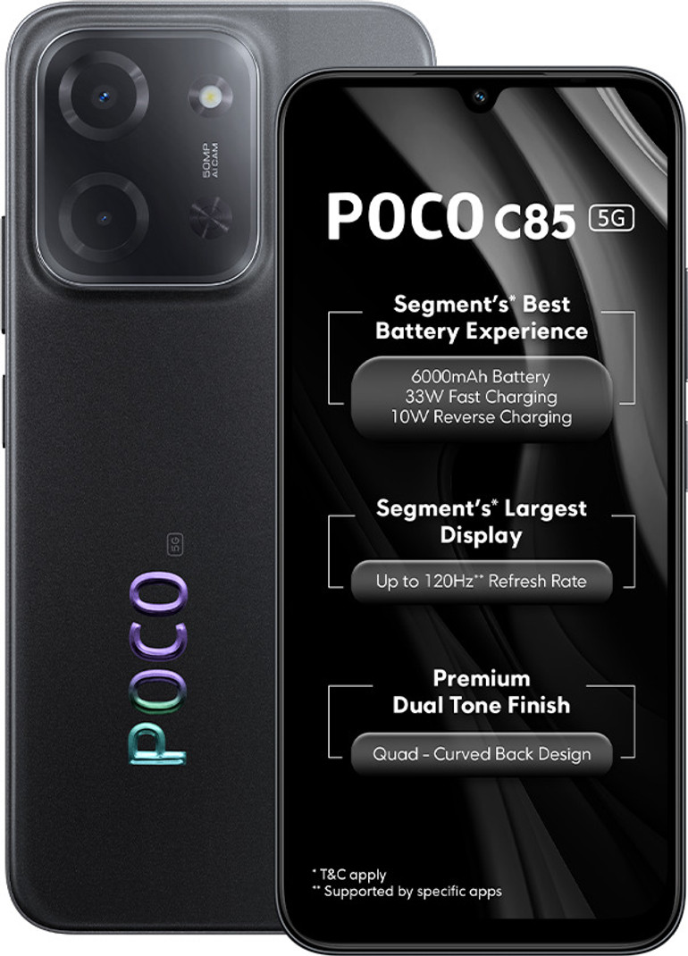 POCO C85 5G | 50MP Camera | 90Hz Display | 5160mAh B