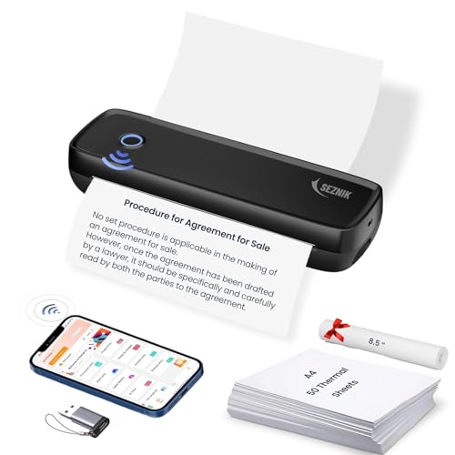 SEZNIK Portable A4 Printer, Bluetooth, Inkless for P SEZNIK Portable A4 Printer, Bluetooth, Inkless for P