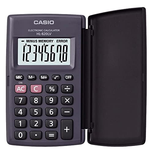 Casio HL820LV-BK Portable Calculator with Flip Cover