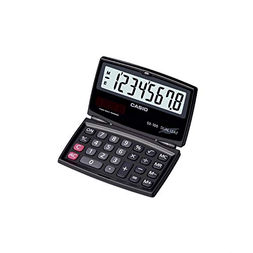 Casio SX-100-W Portable Calculator with Foldable Des