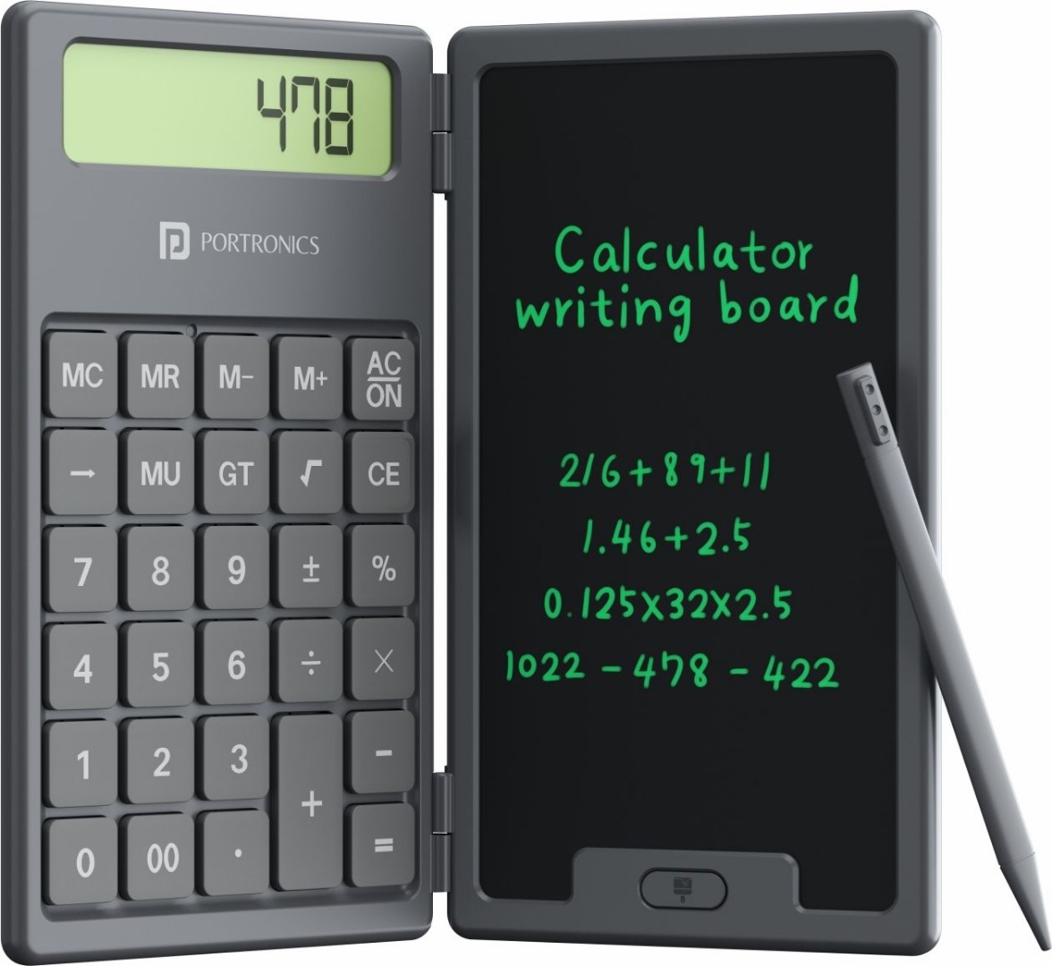 Portronics Ruffpad Calc 2-in-1 Calculator & LCD Writ