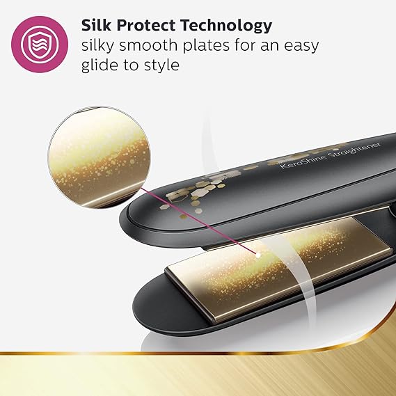 Philips BHS736/00 Kerashine Titanium Wide Plate Straightener with Silk Protect Technology