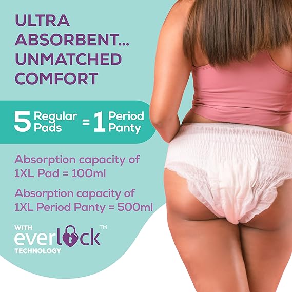 EverEve Ultra Absorbent Disposable Period Panties, XL-XXL, Pack of 10