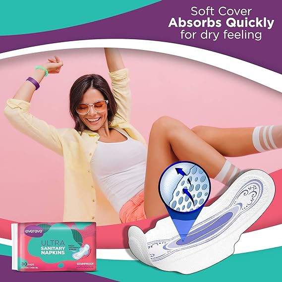 Evereve Ultra Sanitary Pad, 280mm, X-Large, Pack of 30