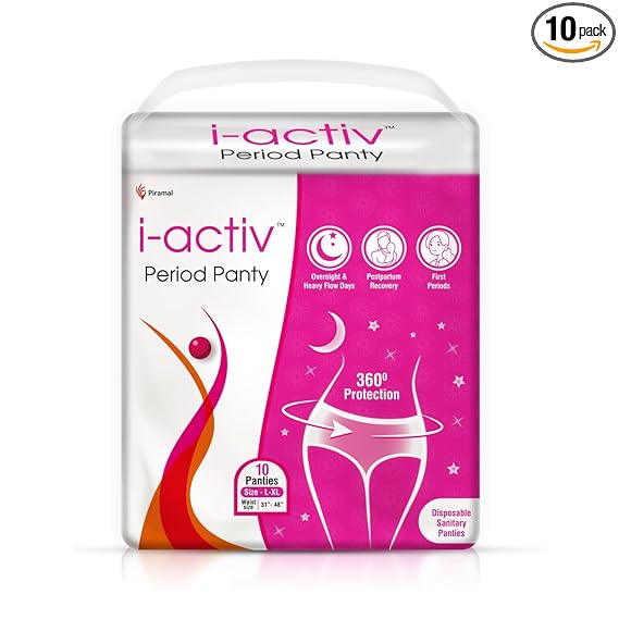 i activ Period Panty for Women, L- XL, Pack of 10