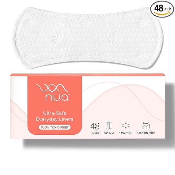 Nua Everyday Panty Liners, Super Thin (1mm) Panty Liners, Pack of 48