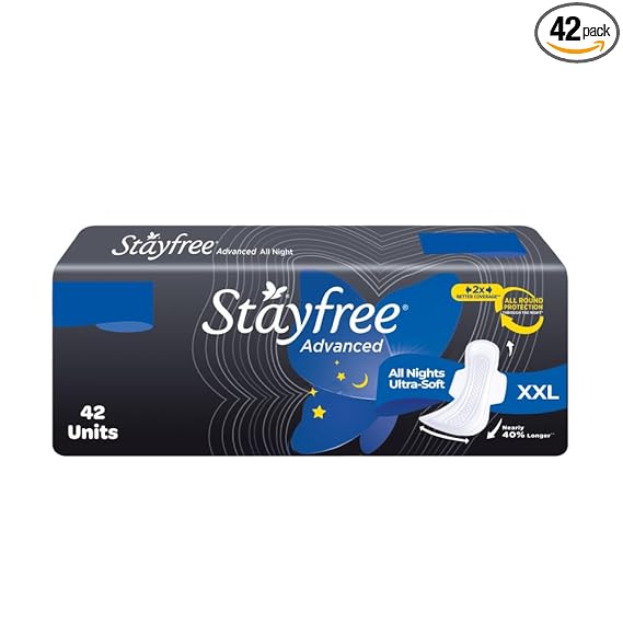 Stayfree Advanced XXL, All Night Ultra Comfort Sanitary Pads for Women