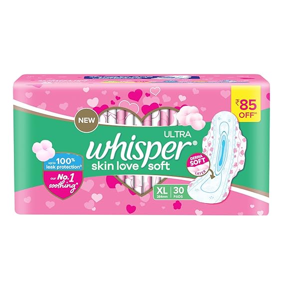 Whisper Ultra Skin Love Soft Sanitary Pads, XL