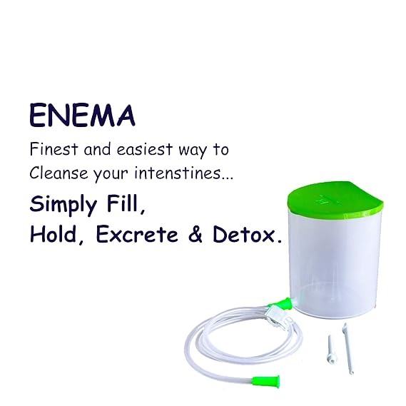 Widely Pure PVC Enema kit satvik 1500ml, 1 silicon tube, 2 nozzles, 1 clamp, 1 enema tube, 1 Enema Colon tip with user manual