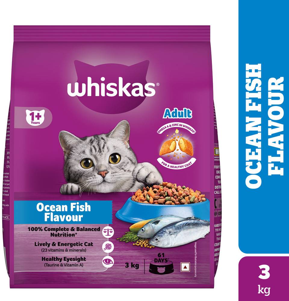 Whiskas Adult (1+ Years) Dry Cat Food, Ocean Fish Fl