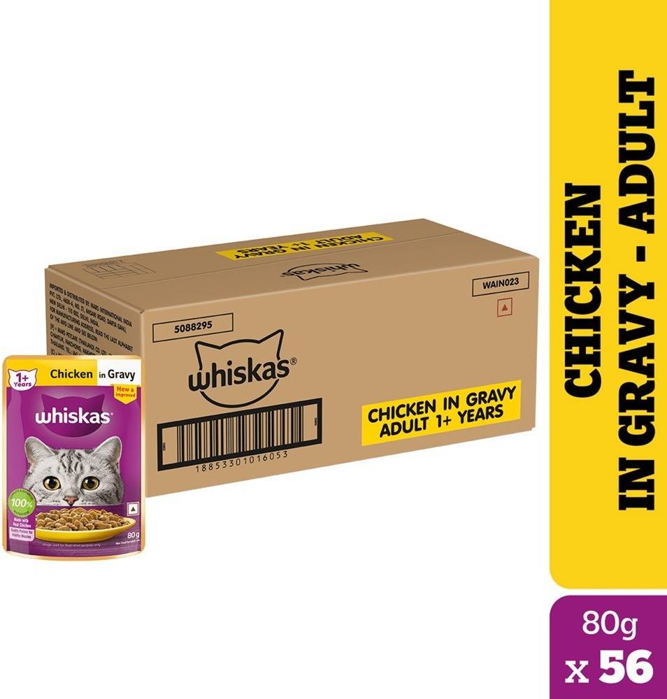 Whiskas Adult (1+ Years) Wet Cat Food, Chicken in Gr