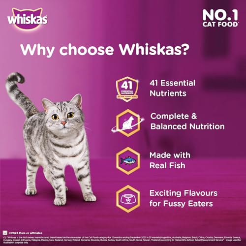Whiskas Tasty Mix Adult (1+ Year) Wet Cat Food, Chicken with Tuna & Carrot in Gravy, 70 g, Pack of 28