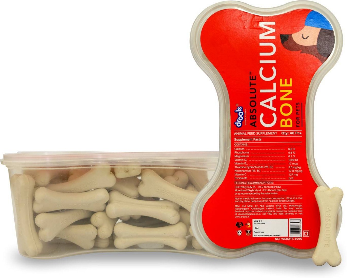 Drools Absolute Dog Supplement Treat Calcium Bone Ja