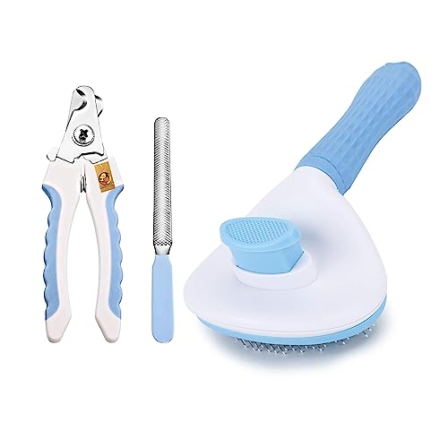 Foodie Puppies Pet Grooming And Cleaning Slicker Brush And Nail Cutter With Filer For Dogs And Cats