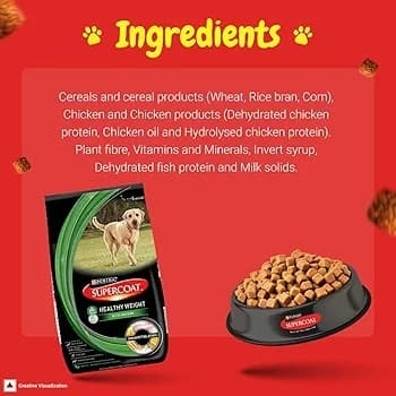 Purina Adult Supercoat Healthy Weight Dry Dog Food, Chicken, 3 Kg