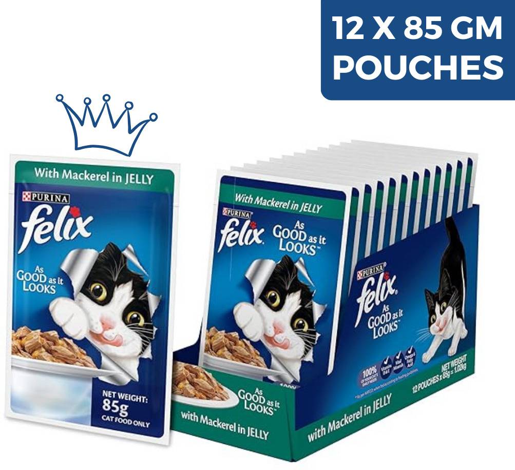 Purina Felix With Mackerel In Jelly Pack Of 12 Pouch