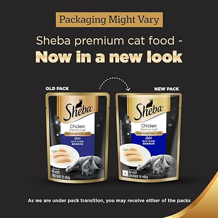 Sheba Rich Premium Adult (+1 Year) Fine Wet Cat Food, Chicken Loaf, Pack of 24