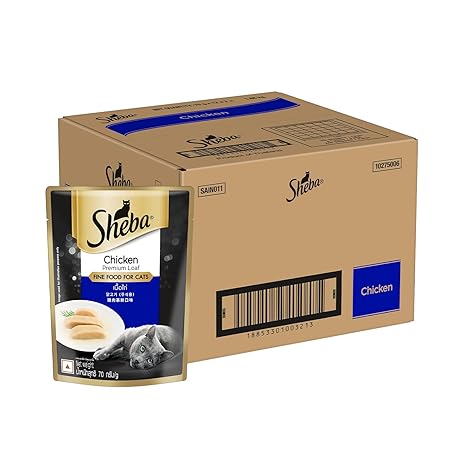 Sheba Rich Premium Adult (+1 Year) Fine Wet Cat Food, Chicken Loaf, Pack of 24