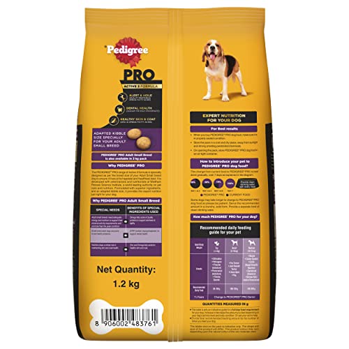 Pedigree Pro Adult Small Breed Dry Chicken Dog Food (9 Months Onwards)