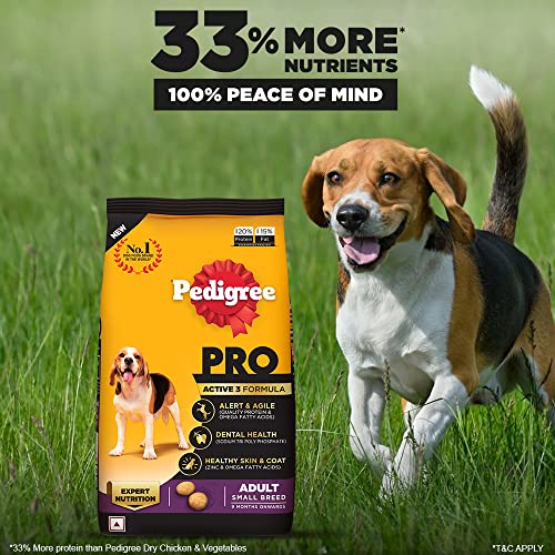 Pedigree Pro Adult Small Breed Dry Chicken Dog Food (9 Months Onwards)